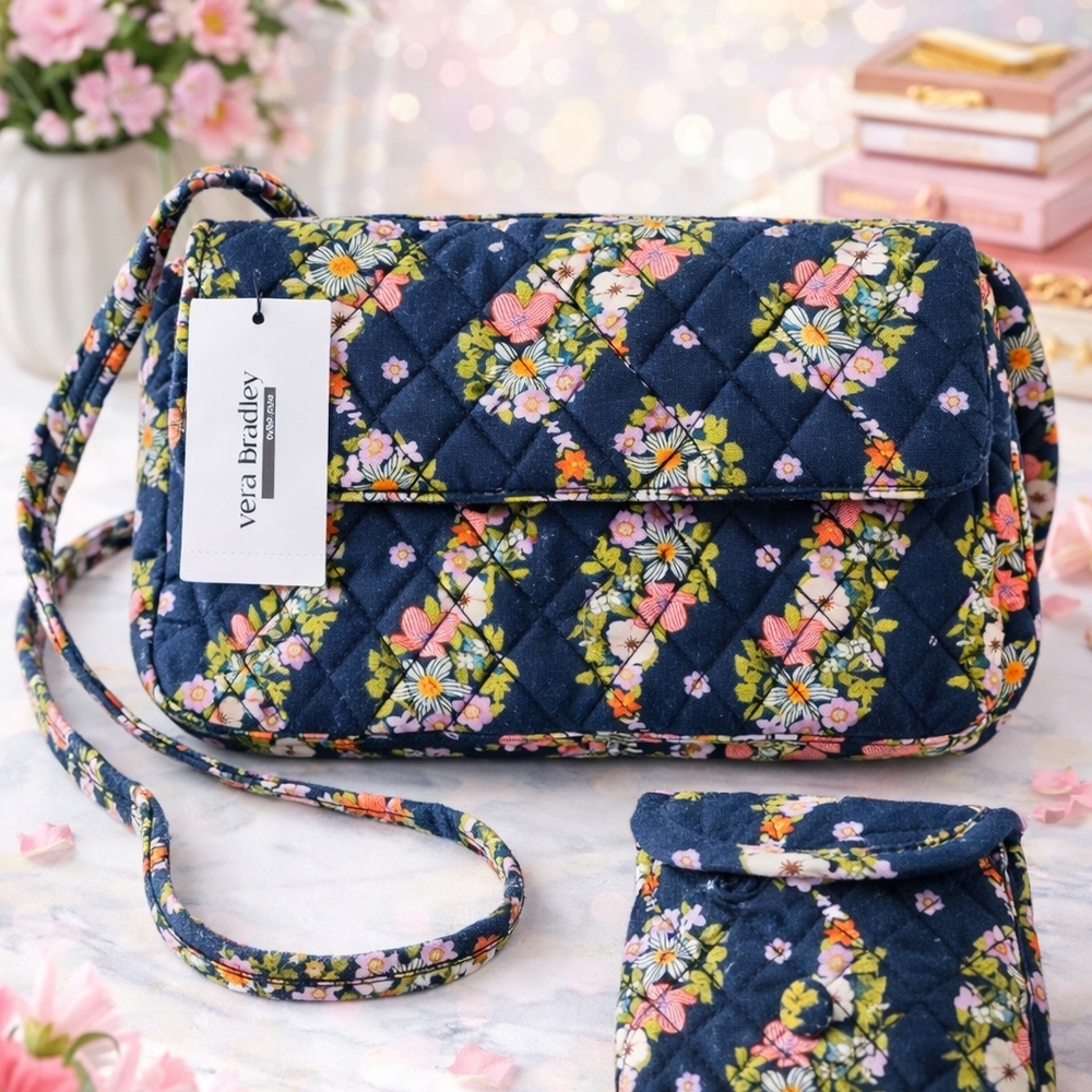 Vera Bradley Quilted Floral Crossbody & Coin Pouch Set – NWT 🌸